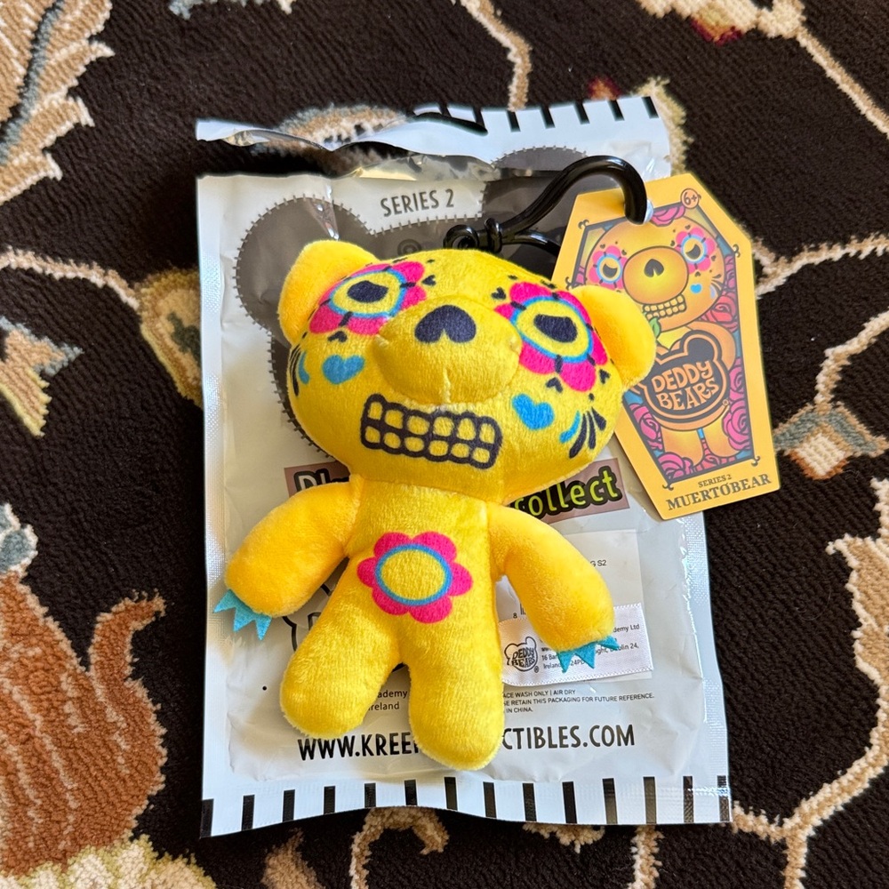 Muertebear Yellow Plush Toy clip on Deddy Bears